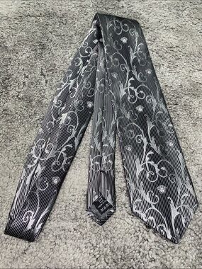 Versace Medusa Black and Silver Patterned Men's Tie